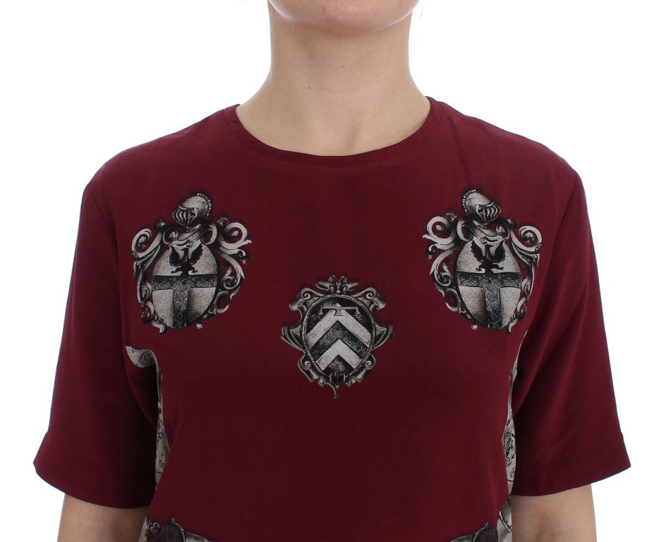 Dolce & Gabbana Red Knight Print Silk Shirt