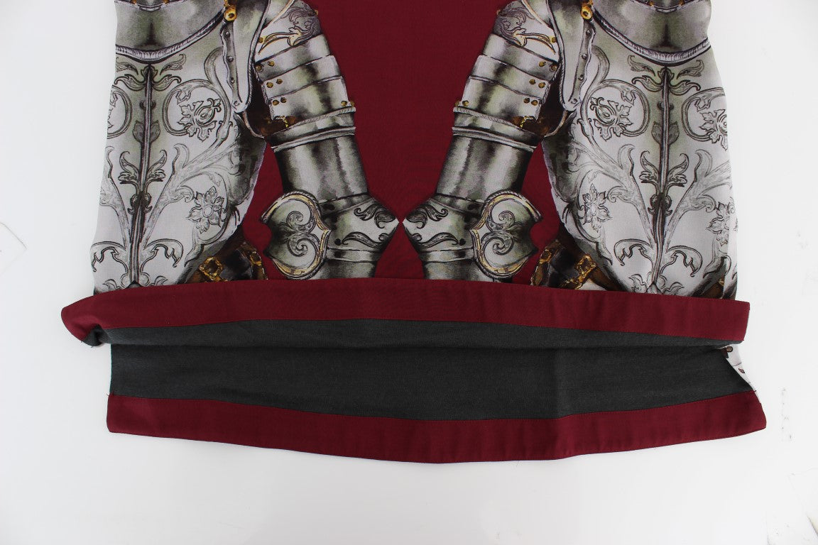 Dolce & Gabbana Red Knight Print Silk Shirt