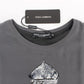 Dolce & Gabbana Gray Knight Crown Print Silk Blouse Top