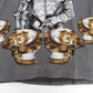 Dolce & Gabbana Gray Knight Crown Print Silk Blouse Top