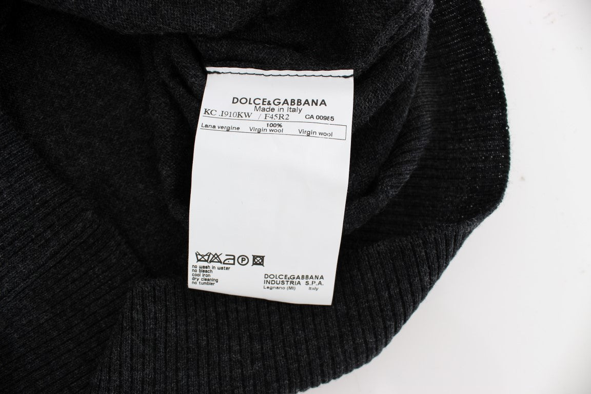 Dolce & Gabbana Gray Wool Button Cardigan Sweater