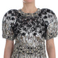 Dolce & Gabbana Silver Crystal Sequin Handmade Dress