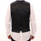 Dolce & Gabbana Gray Striped Wool Single Breasted Vest