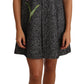 Dolce & Gabbana Gray Houndstooth Floral Appliqué Shift Mini Dress