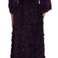 Dolce & Gabbana Purple Fringe Midi Sheath Dress