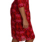 Dolce & Gabbana Red Pink Floral Crochet Lace Dress