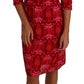 Dolce & Gabbana Red Pink Floral Crochet Lace Dress