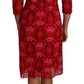 Dolce & Gabbana Red Pink Floral Crochet Lace Dress