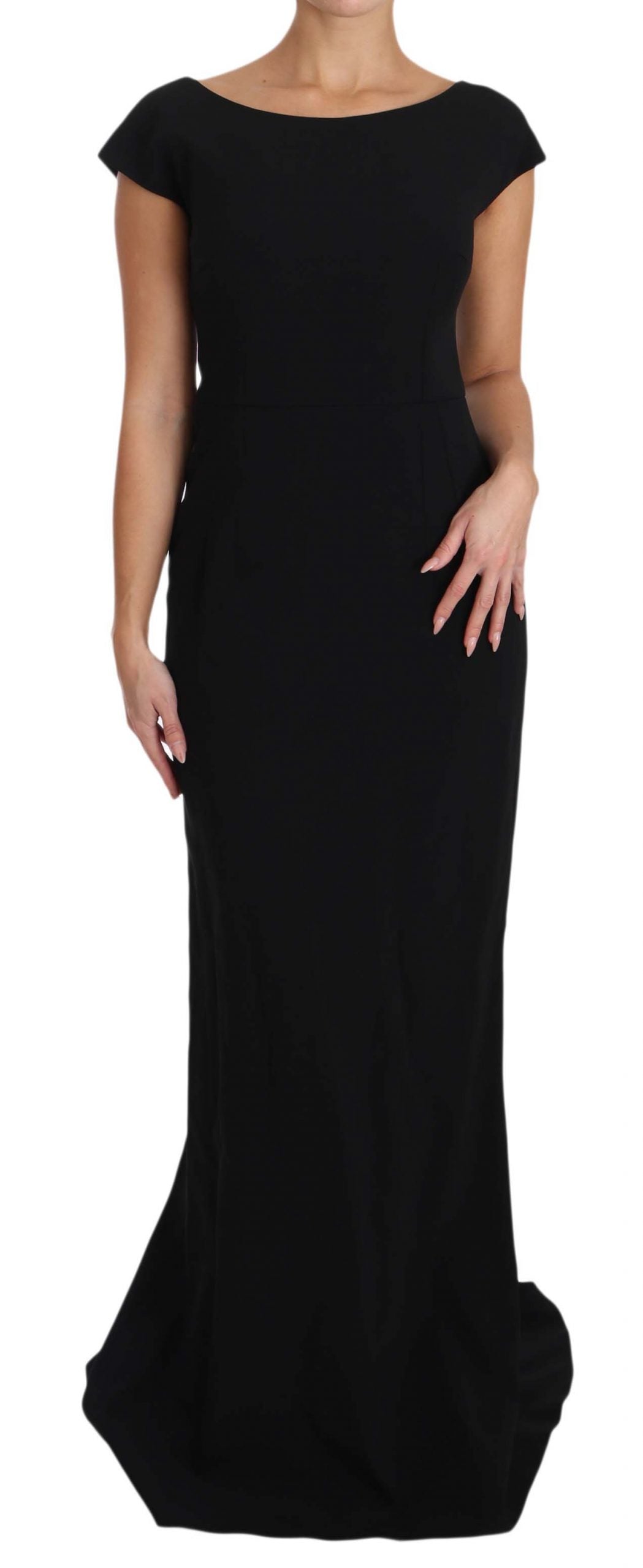 Dolce & Gabbana Black Stretch Fit Flare Gown Maxi