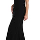 Dolce & Gabbana Black Stretch Fit Flare Gown Maxi