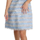 Dolce & Gabbana Light Blue Silver Fringe Shift Dress