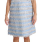 Dolce & Gabbana Light Blue Silver Fringe Shift Dress