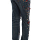 Dolce & Gabbana Blue Crystal Roses Heart Embellished Boyfriend Jeans