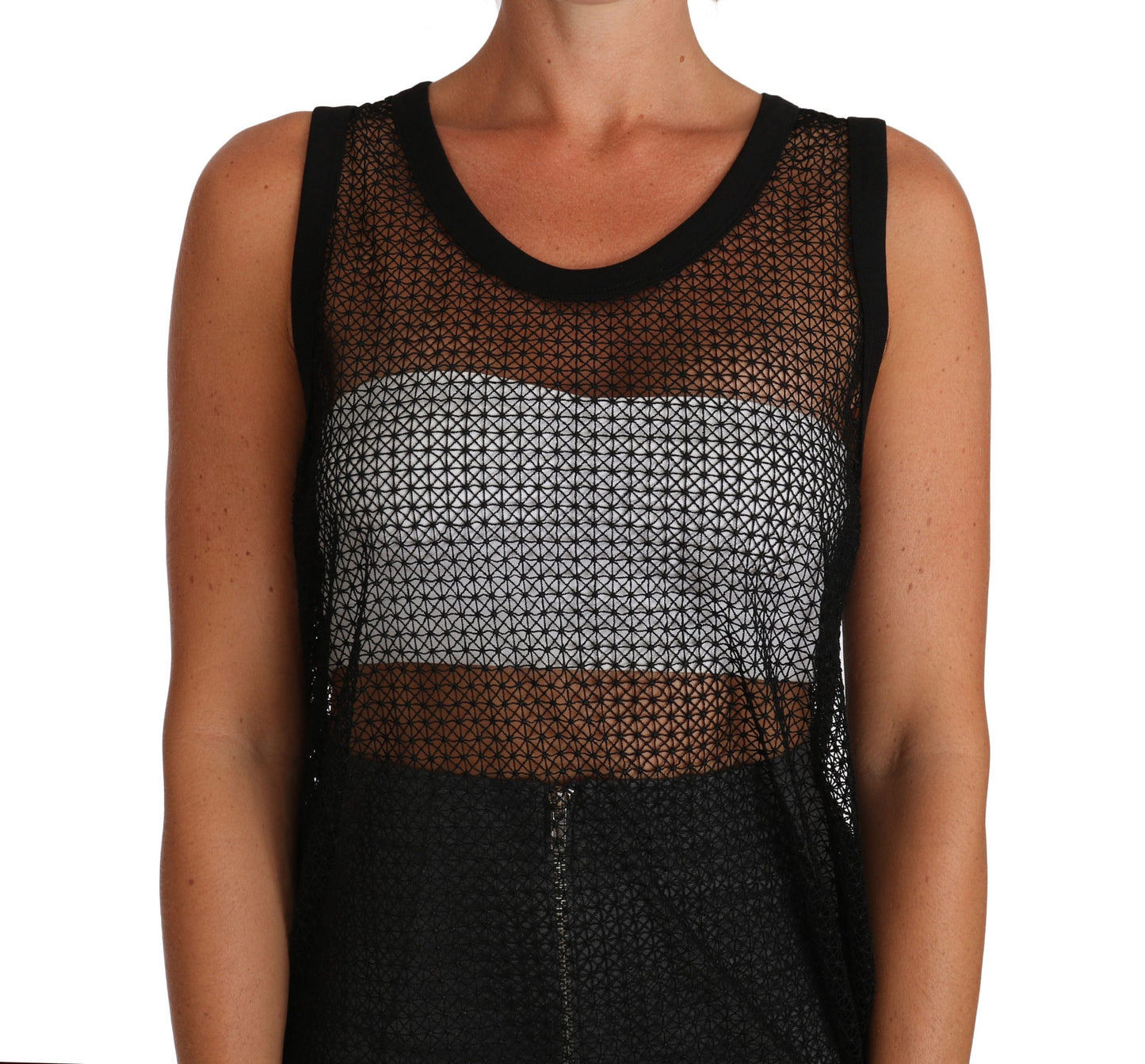 Dolce & Gabbana Black Mesh Transparent Blouse T-shirt