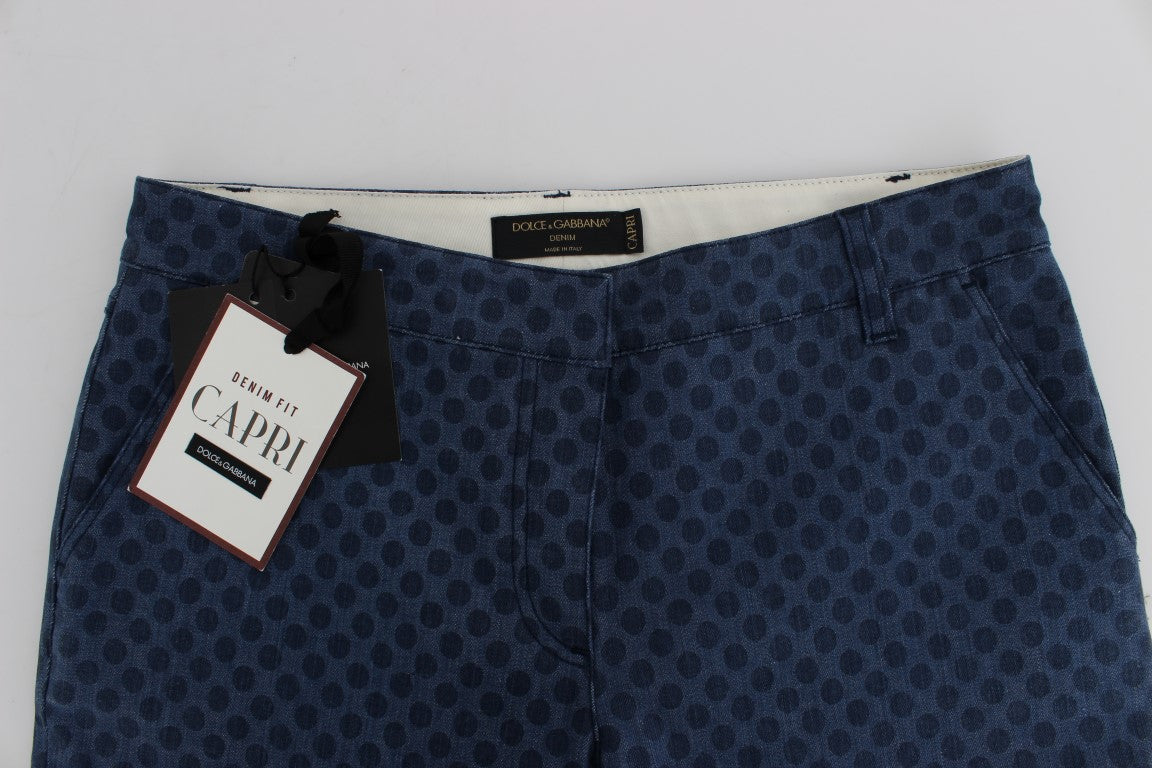 Dolce & Gabbana Polka Dotted Stretch Capri Jeans