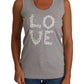 Dolce & Gabbana Gray and white Cami Tank Gray LOVE Cotton Top