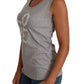 Dolce & Gabbana Gray and white Cami Tank Gray LOVE Cotton Top