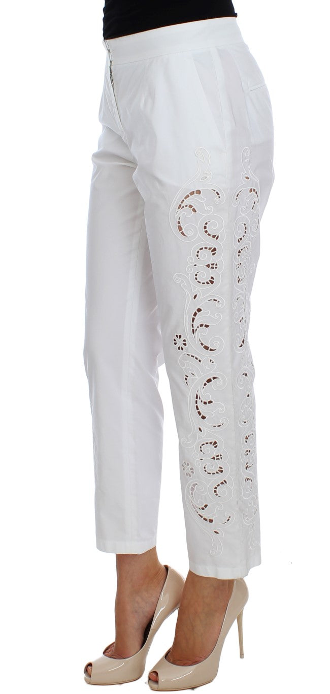 Dolce & Gabbana White Floral Cutout Dress Sicily Pants