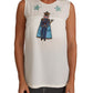 Dolce & Gabbana White Silk Crystal Sequined Fairy Sleeveless Top