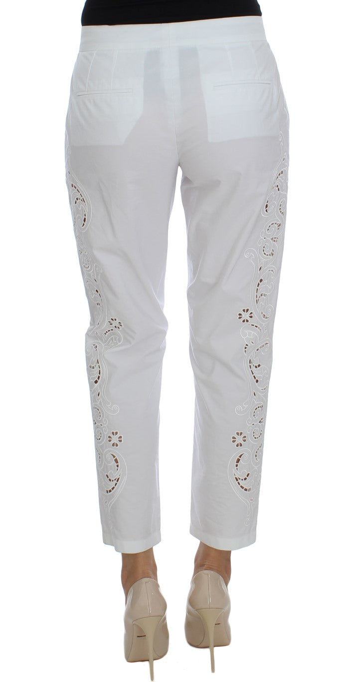 Dolce & Gabbana White Floral Cutout Dress Sicily Pants