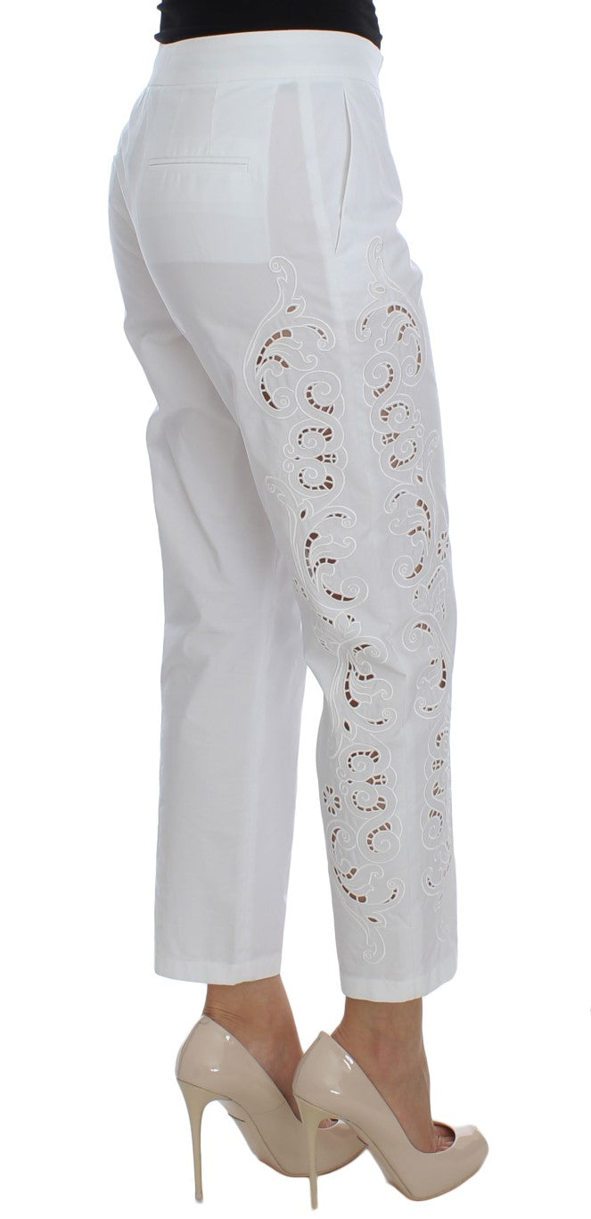 Dolce & Gabbana White Floral Cutout Dress Sicily Pants