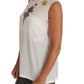 Dolce & Gabbana White Silk Embellished Crystal Sequin Fairy Top