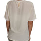 Dolce & Gabbana White Cream Silk Lace Top Blouse T-Shirt