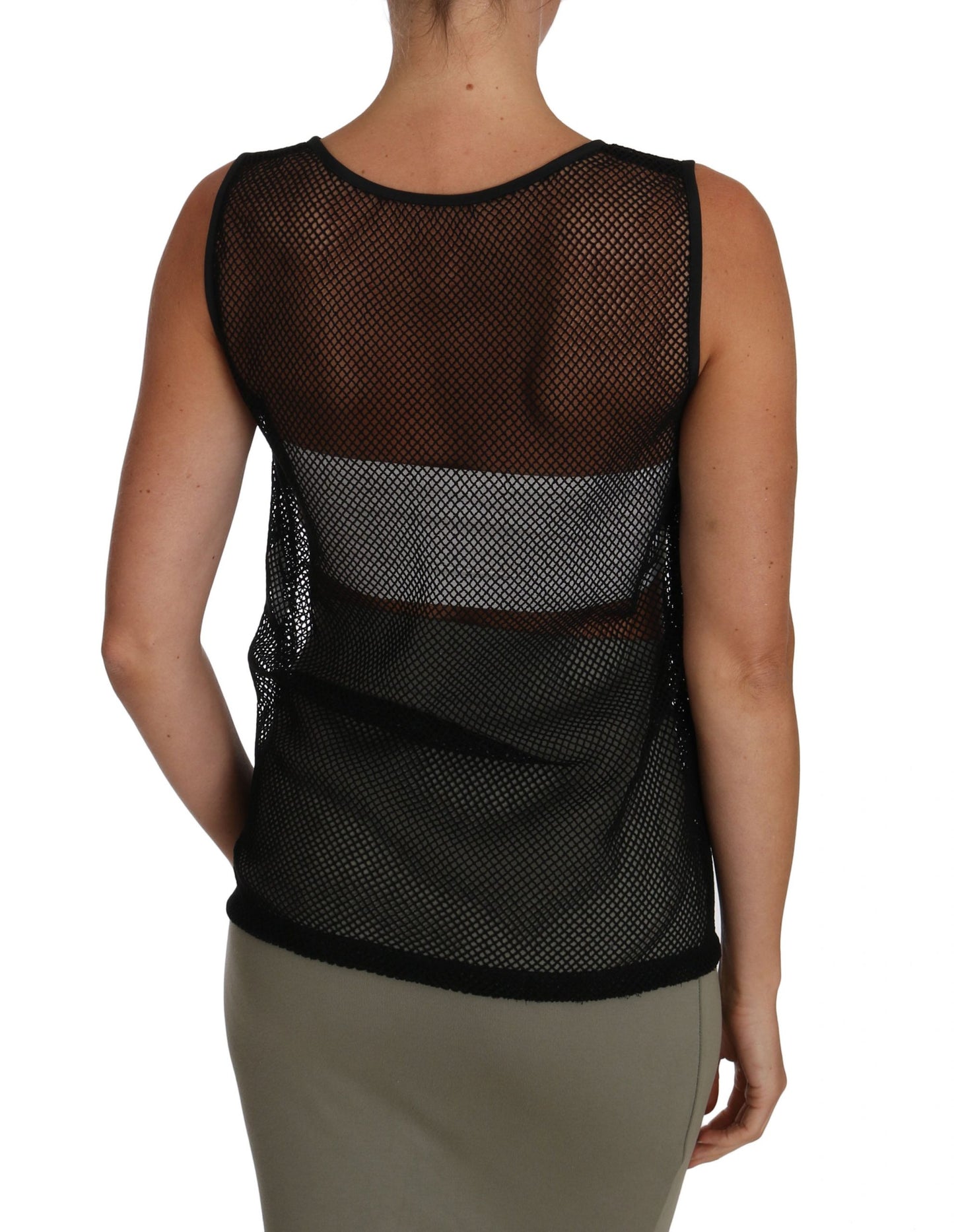 Dolce & Gabbana Black Mesh Transparent Blouse T-shirt