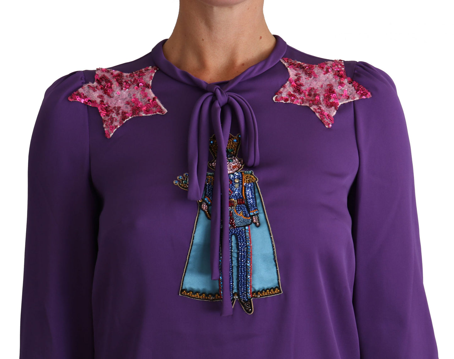 Dolce & Gabbana Purple Blouse Prince  Fairy Tale Embellished  Top