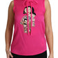 Dolce & Gabbana Pink Family Silk Tank  Mama Blouse Top Shirt