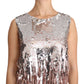 Dolce & Gabbana Golden Pink Sequined Fringe Tank Top