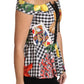 Dolce & Gabbana Black and White Corset Blouse Sicily Lemon Check Top