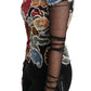 Dolce & Gabbana Elegant Multicolor Floral Applique Sheer Sleeves Top