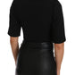 Dolce & Gabbana Black Short Fitted Wool Cropped Jacket Blazer