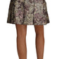 Dolce & Gabbana A-Line Mini Floral Print Jaquard Skirt