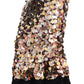 Dolce & Gabbana Gold Sequined Peplum High Waist Pencil Skirt