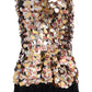 Dolce & Gabbana Gold Sequined Peplum High Waist Pencil Skirt