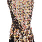 Dolce & Gabbana Gold Sequined Peplum High Waist Pencil Skirt