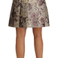 Dolce & Gabbana A-Line Mini Floral Print Jaquard Skirt