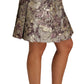 Dolce & Gabbana A-Line Mini Floral Print Jaquard Skirt