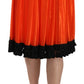 Dolce & Gabbana Orange High Waist Knee Length Skirt