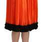 Dolce & Gabbana Orange High Waist Knee Length Skirt