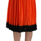 Dolce & Gabbana Orange High Waist Knee Length Skirt