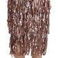 Dolce & Gabbana Silver Pink Sequin Embellished Fringe Pencil Skirt