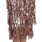 Dolce & Gabbana Silver Pink Sequin Embellished Fringe Pencil Skirt