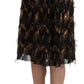 Dolce & Gabbana Black Gold Fringe Metallic Pencil A-line Skirt