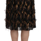 Dolce & Gabbana Black Gold Fringe Metallic Pencil A-line Skirt