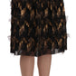 Dolce & Gabbana Black Gold Fringe Metallic Pencil A-line Skirt