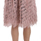 Dolce & Gabbana Pink Gold Fringe Metallic Pencil A-line Skirt