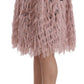 Dolce & Gabbana Pink Gold Fringe Metallic Pencil A-line Skirt